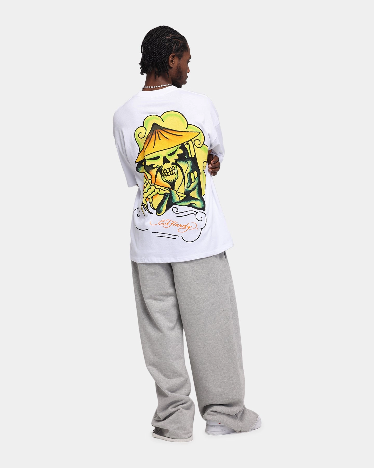 Ed Hardy Skull Sovereign T-Shirt White Layered Style Breathable wear