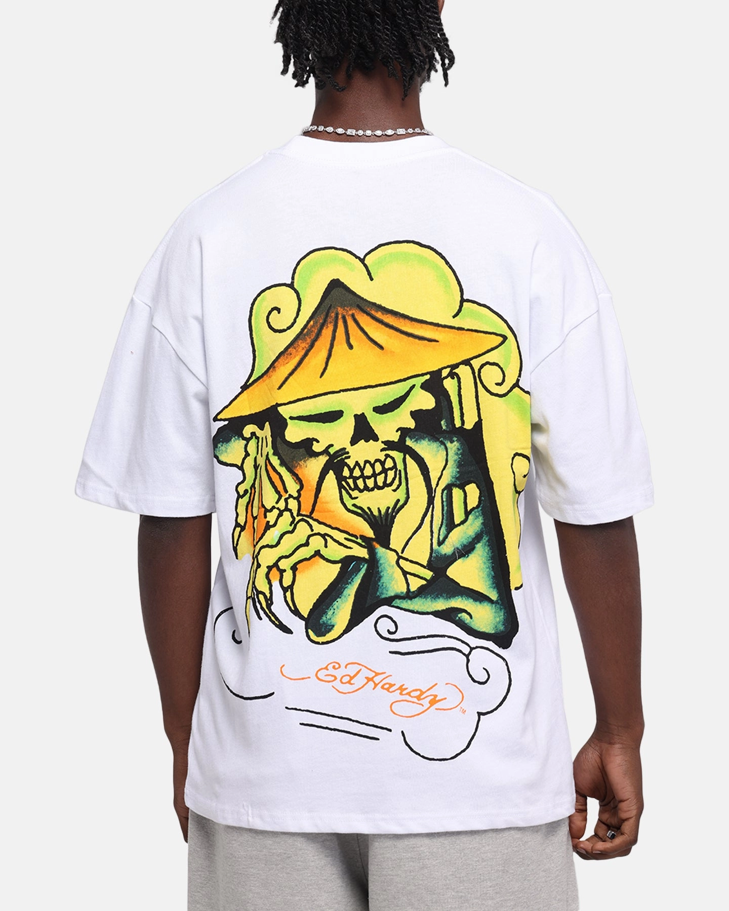 Ed Hardy Skull Sovereign T-Shirt White AllWeatherComfort Office Wear