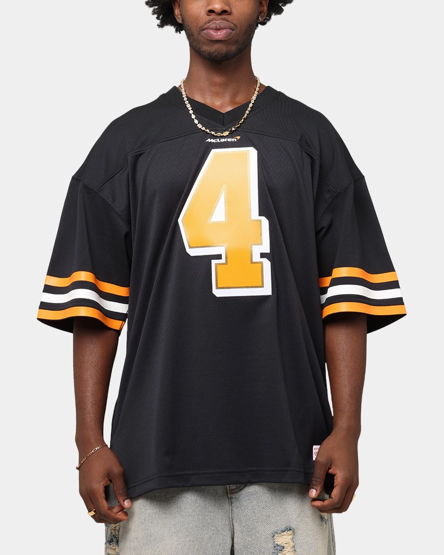 Training Gear Heat Transfer Logos Mitchell & Ness X Mclaren Lando Norris Mesh Jersey Black