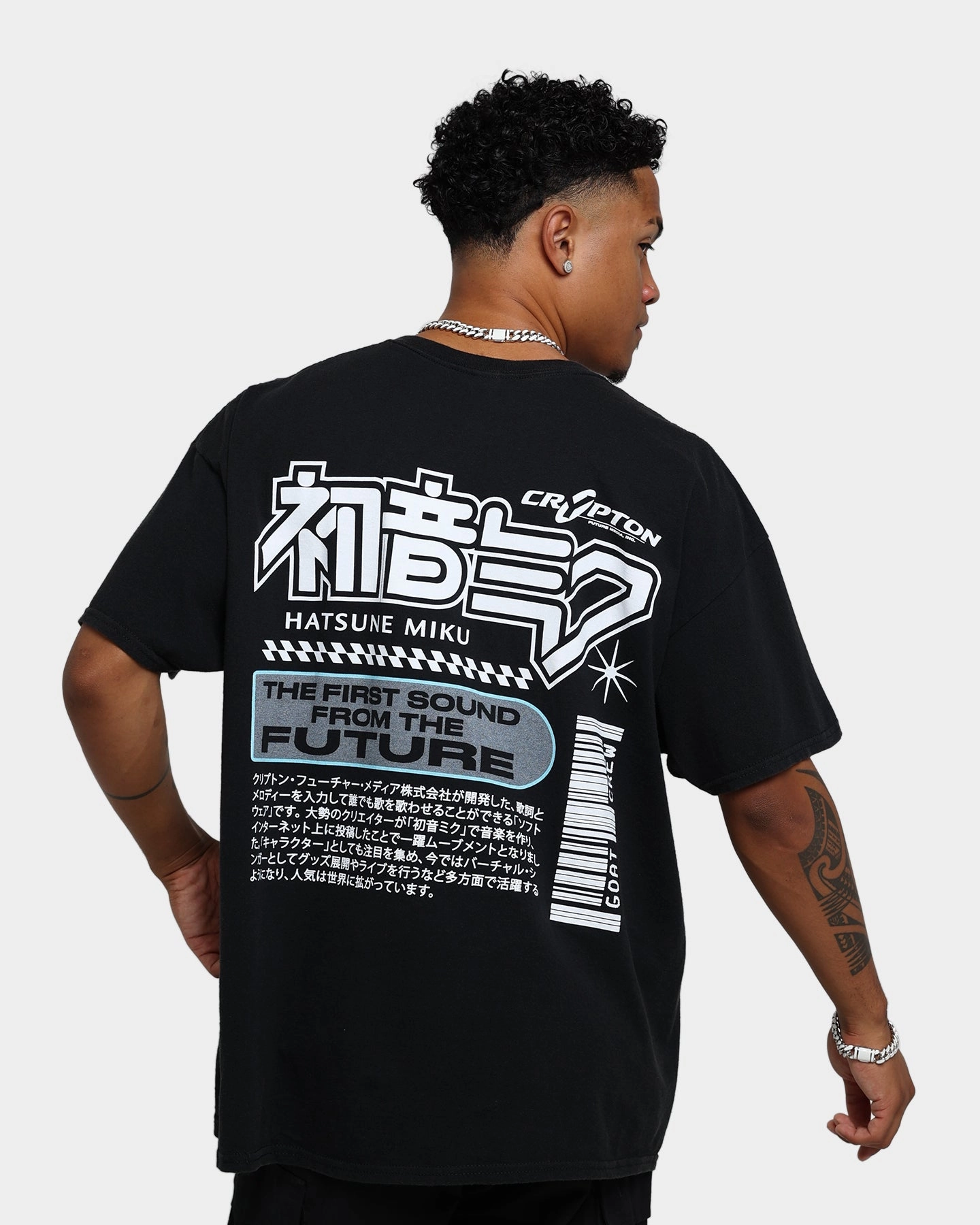 Goat Crew X Hatsune Miku Future Sound Vintage T-Shirt Washed Black Relaxed Comfort Wear