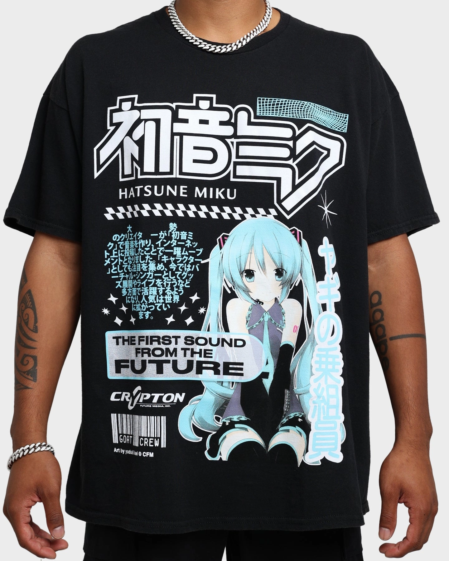 Versatile Apparel Goat Crew X Hatsune Miku Future Sound Vintage T-Shirt Washed Black