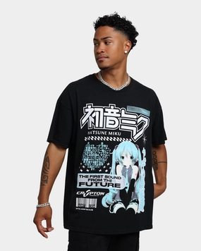 EcoFriendlyDyes Goat Crew X Hatsune Miku Future Sound Vintage T-Shirt Washed Black