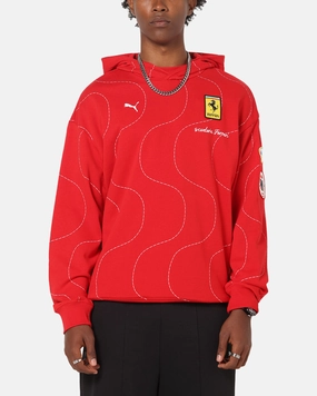 Puma X Scuderia Ferrari Monza Hoodie Rosso Corsa Multi Panel Design