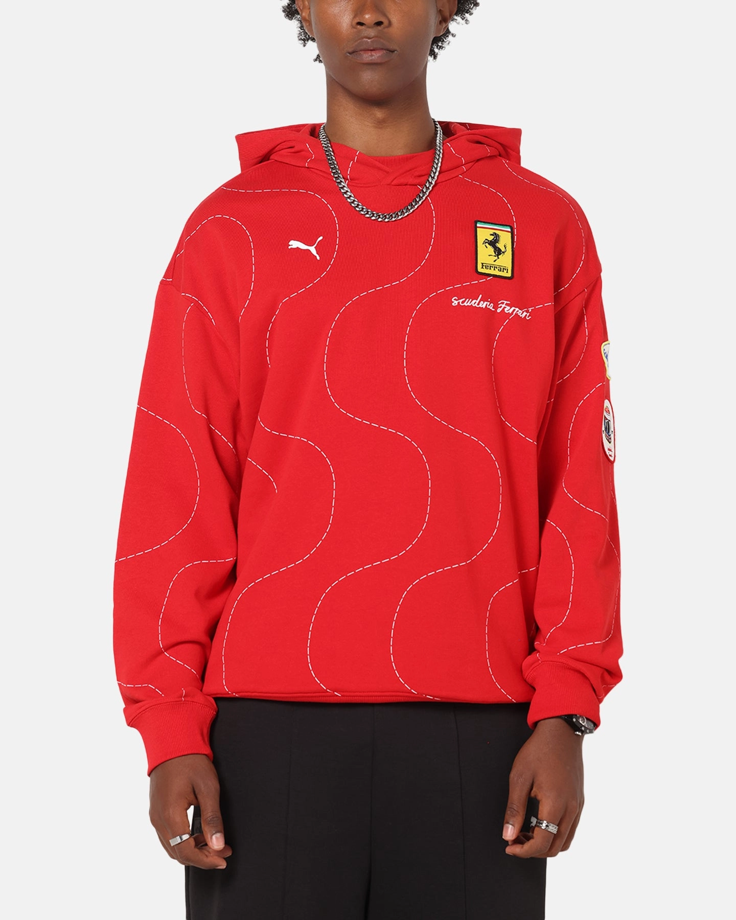 Puma X Scuderia Ferrari Monza Hoodie Rosso Corsa Multi Panel Design