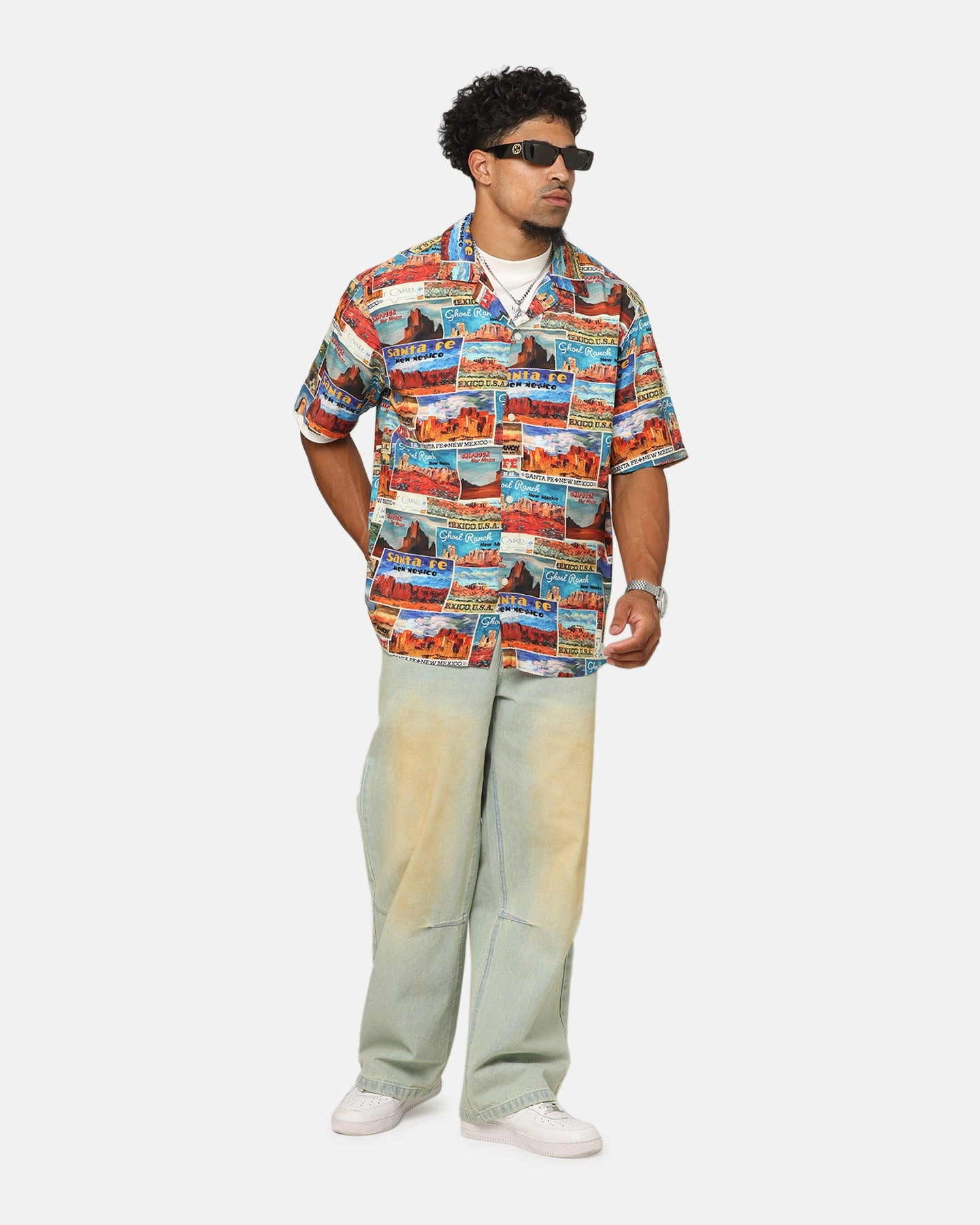 Champion Route 40 Drifter Button Up Shirt Ginger Geometric Design