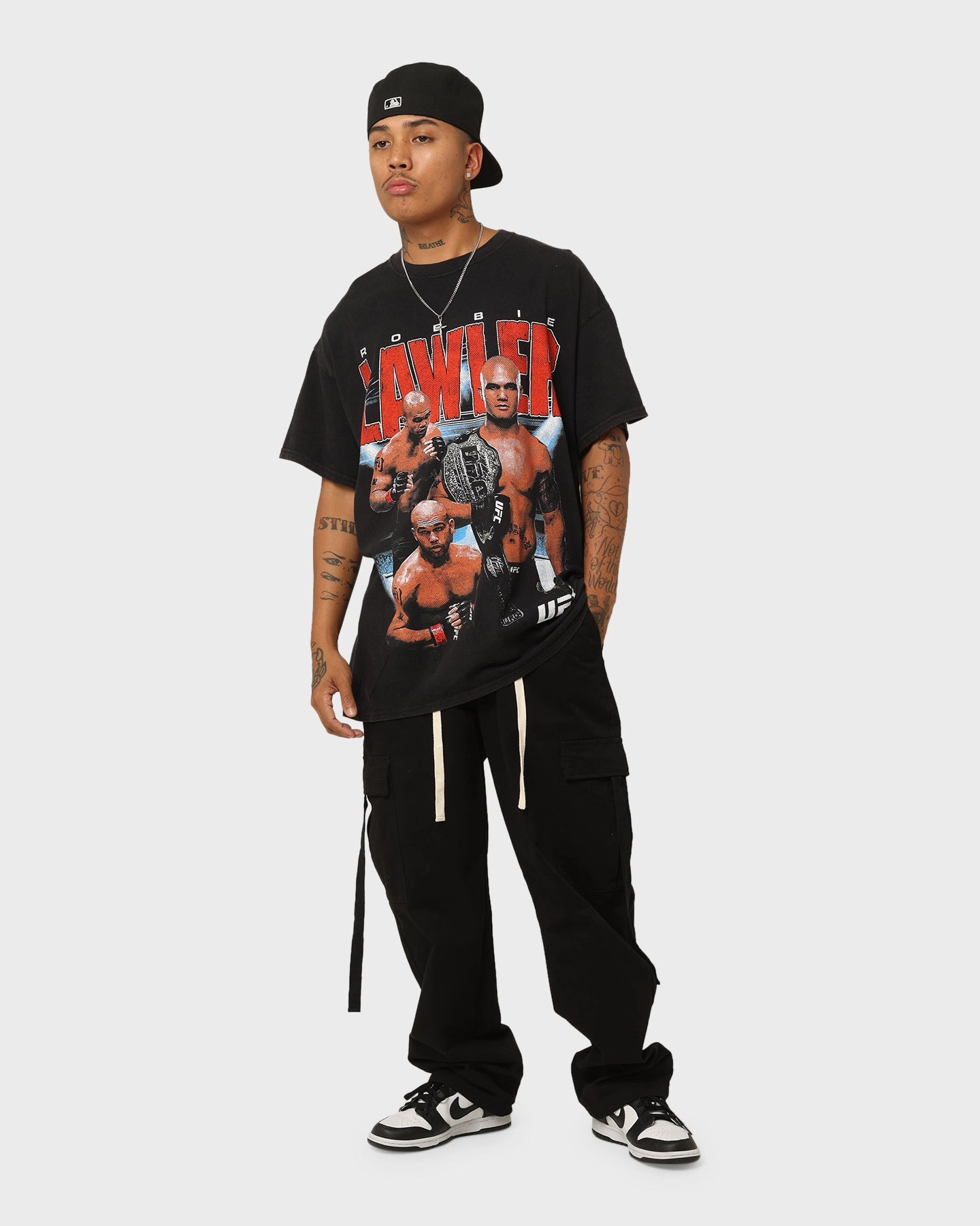 Comfy Essentials Wear QuickDry Material UFC By Goat Crew Robbie Lawler Vintage T-Shirt Black Wash
