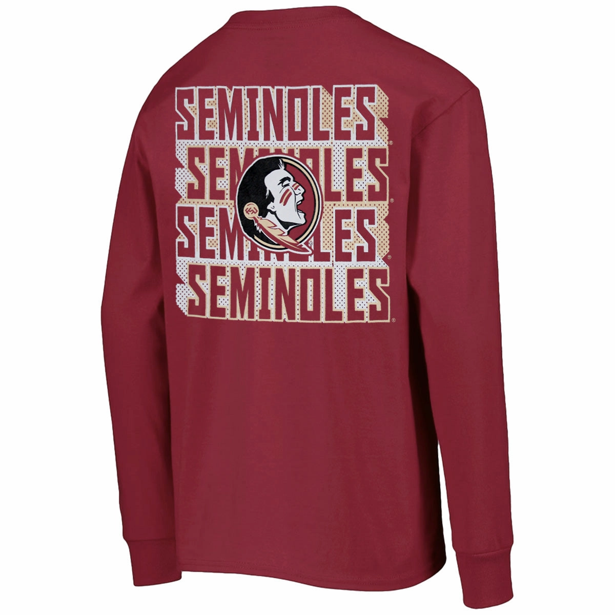 Easy Care Fabric Champion Youth FSU/Seminoles Design Long Sleeve T-shirt - Garnet