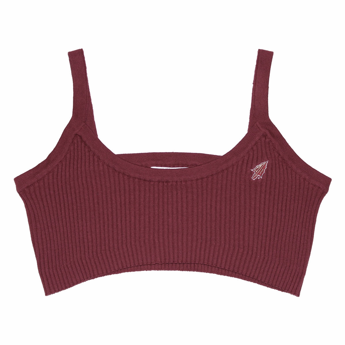 easy to transport Emerson Street Women's Arrowhead Logo Solid Knit Bra Top - Garnet