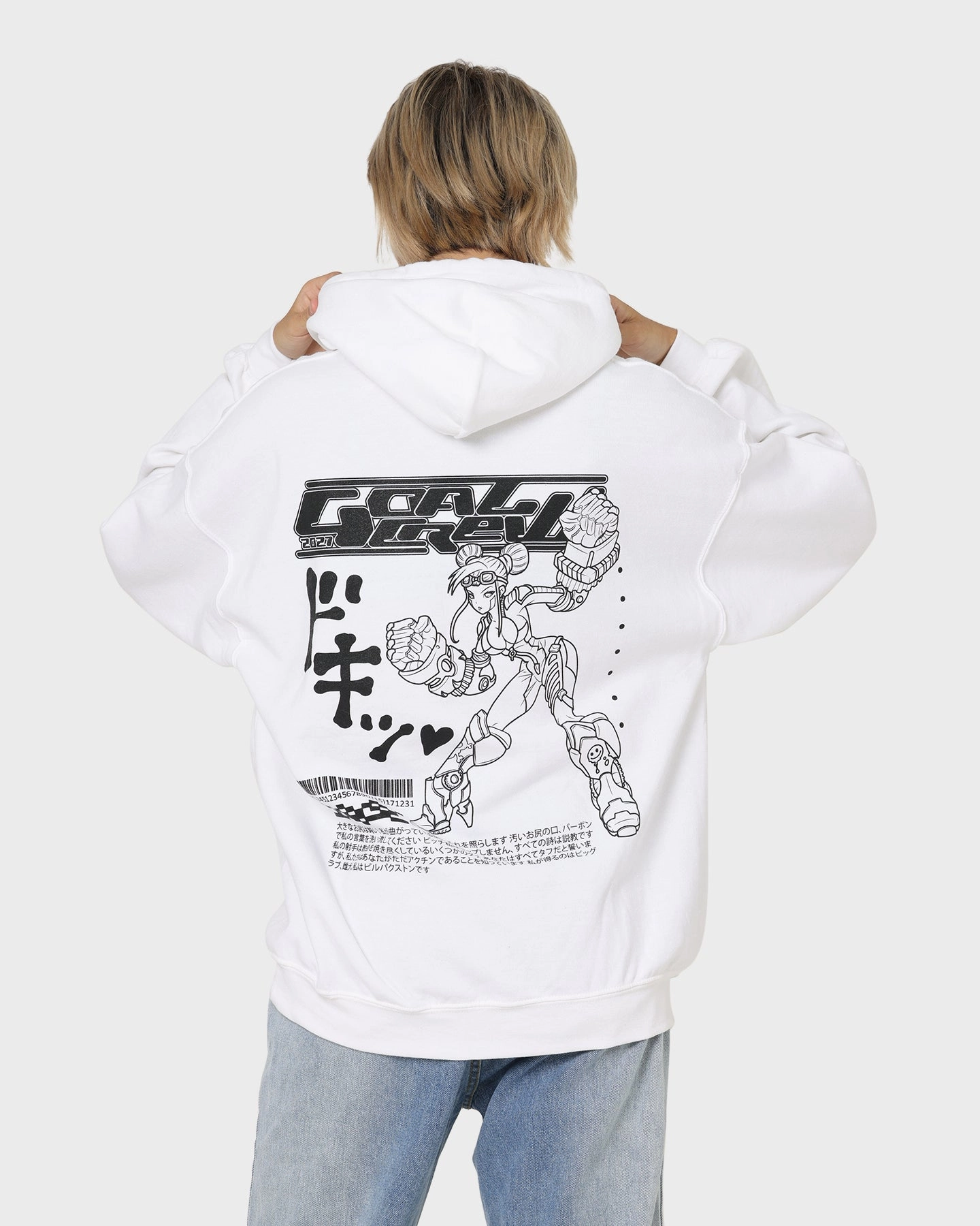 Modern Style Goat Crew Kyoto Hoodie White