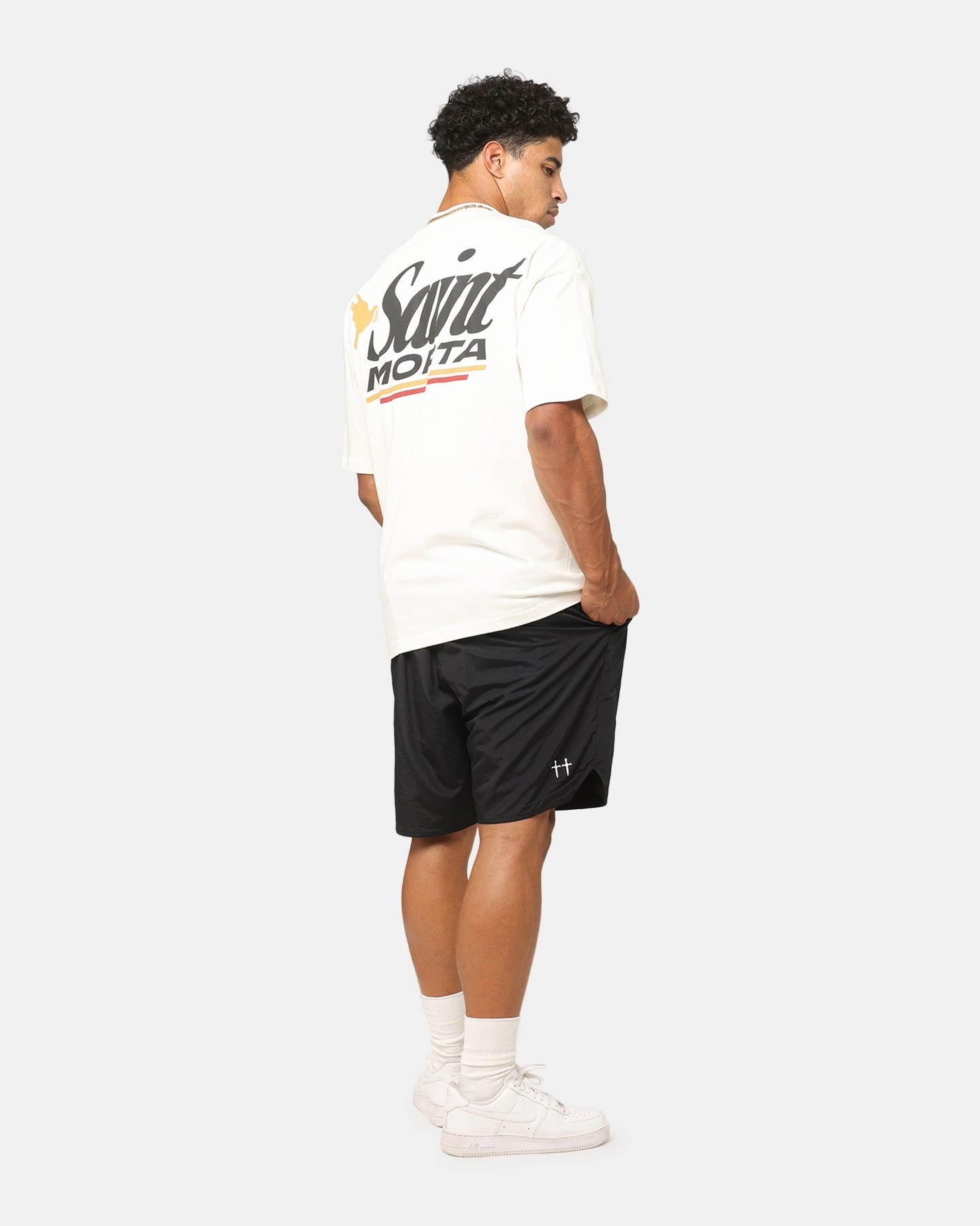 Saint Morta Adrenaline Mock Neck T-Shirt Off White Easter