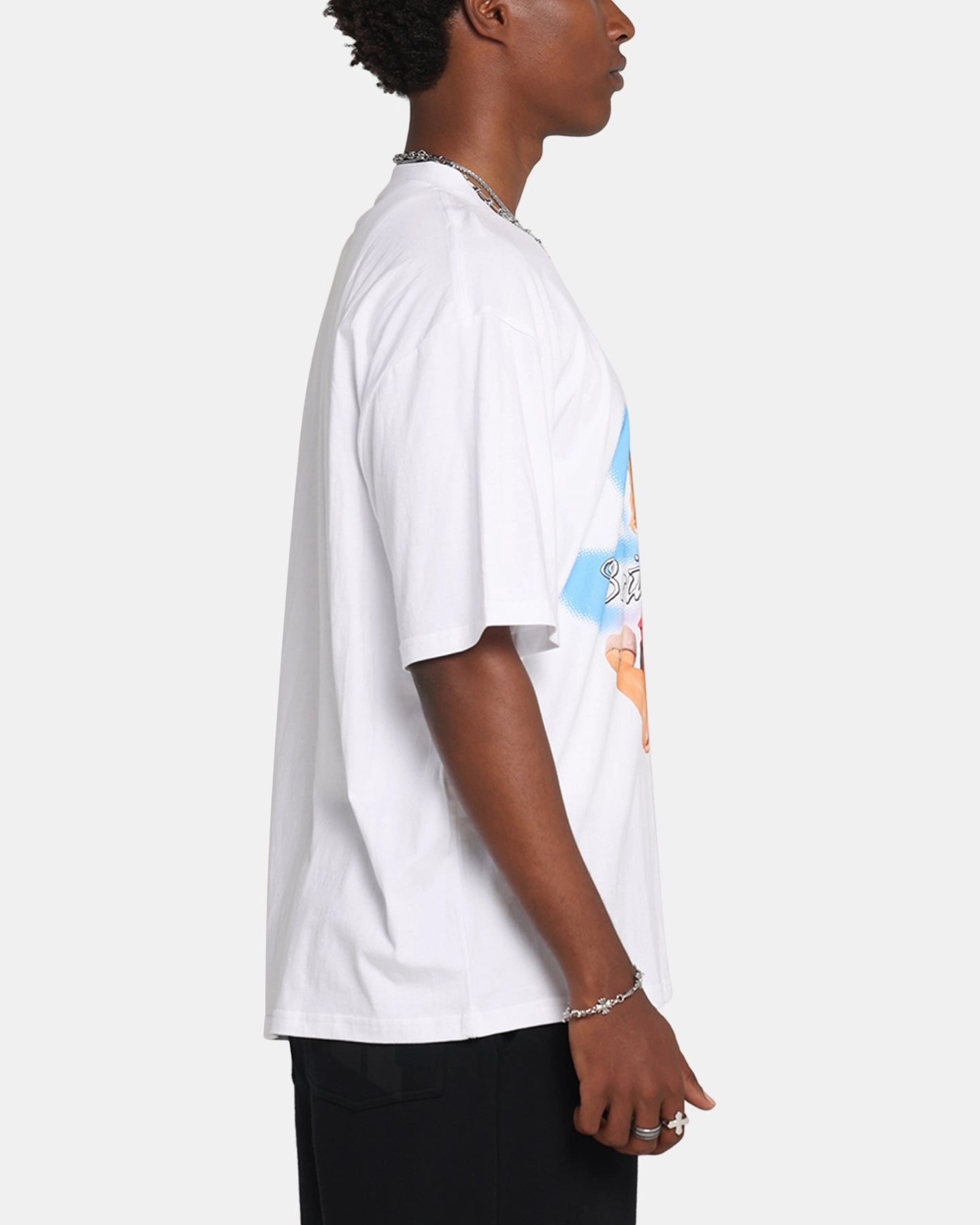 Curved Hemline Britiney Spears Britney T-Shirt White