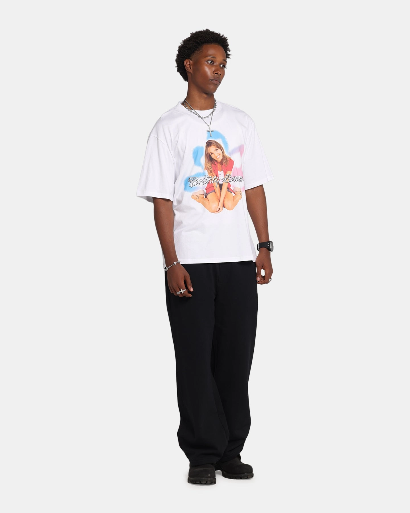 Comfortable Sweat Absorbent Britiney Spears Britney T-Shirt White