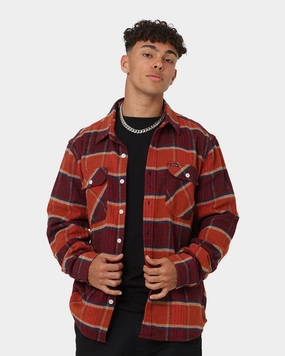 Brixton Bowery Flannel Jacket Mahogany Plaid Fashion Week