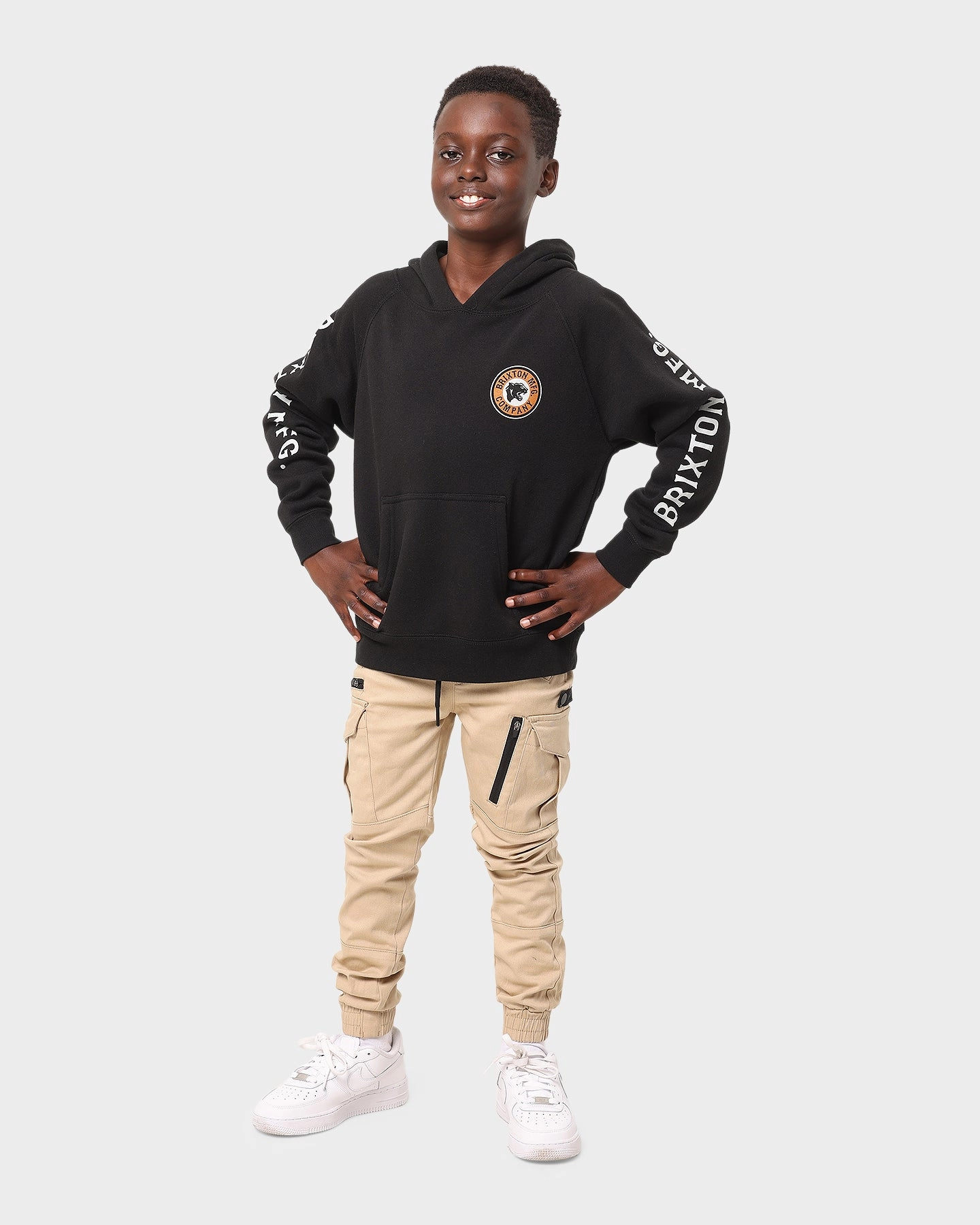 Brixton Kid's Forte Pullover Hoodie Black Journal