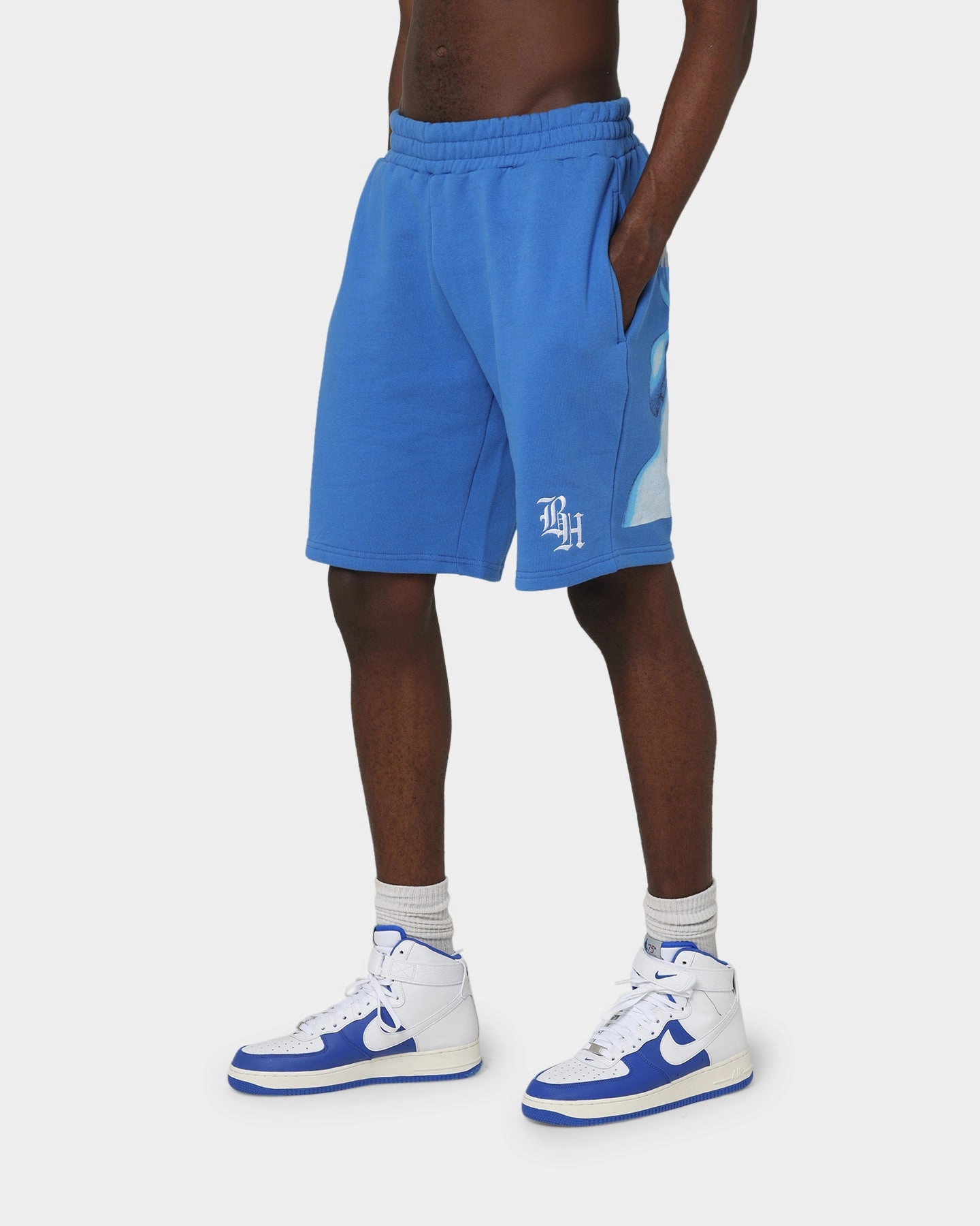 Brockhampton Alien French Terry Shorts Royal Blue Gloves