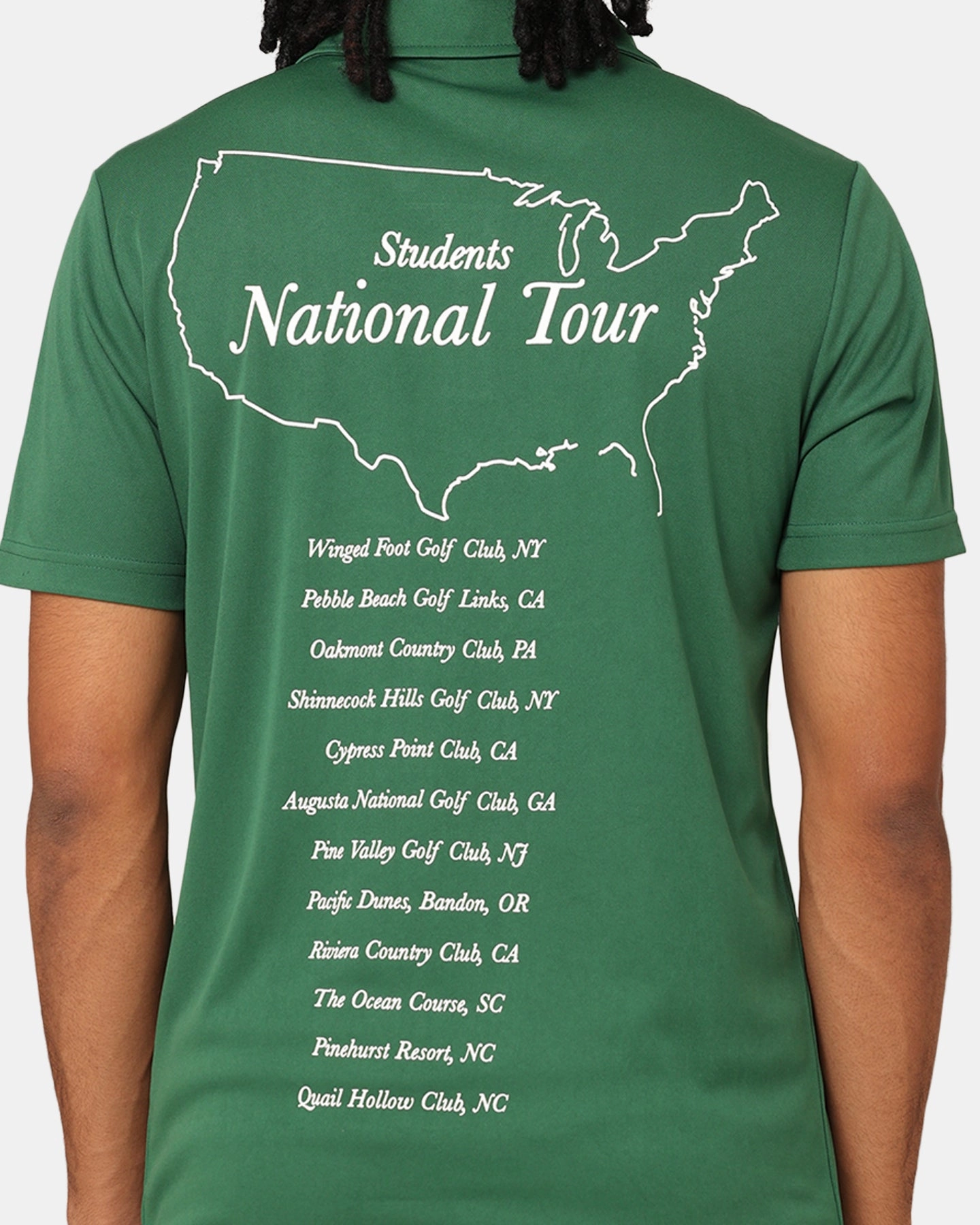 Students Golf The Tour Polo Shirt Green Durable Ribbed Cuffs