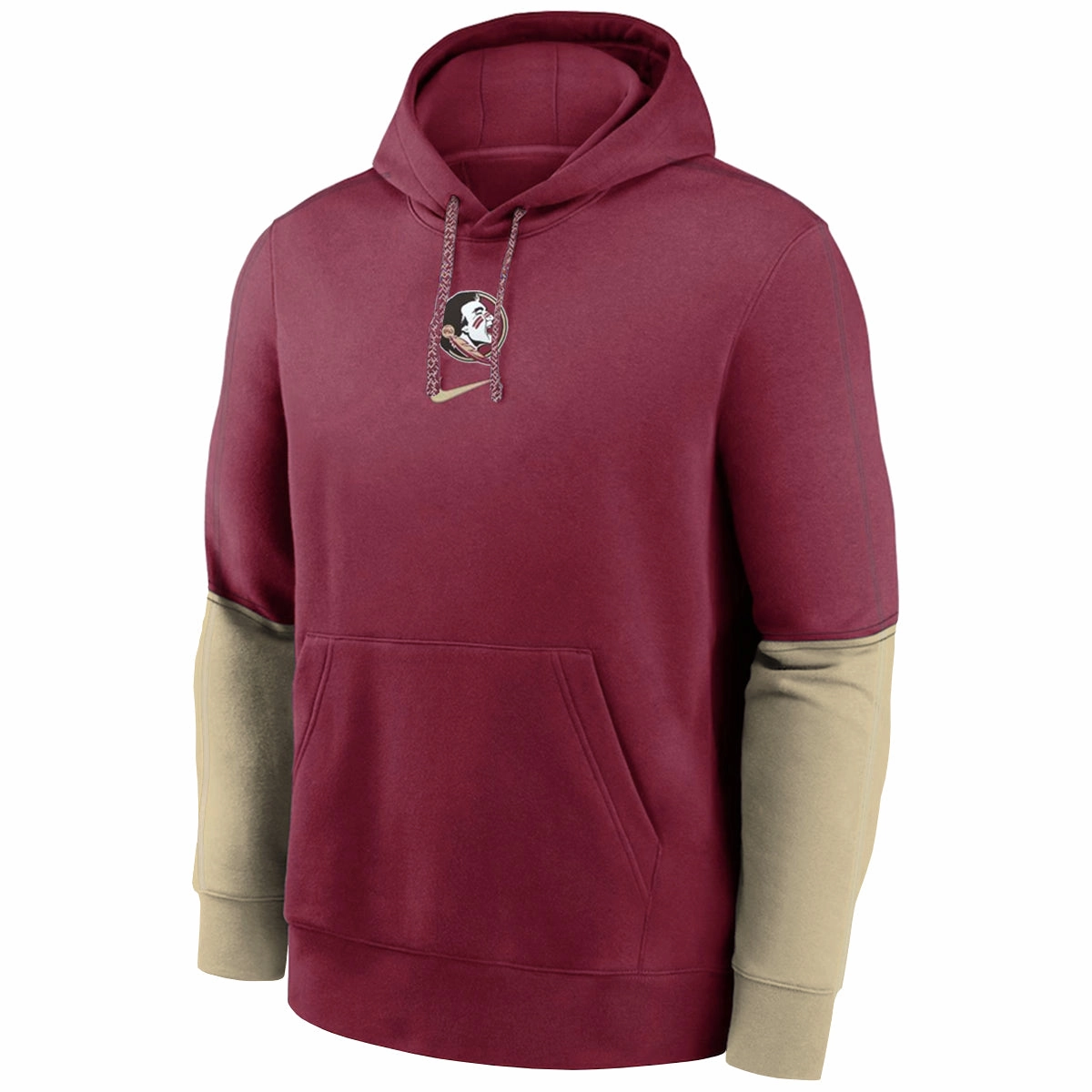 Nike Men's 2024 Seminole Logo Team Issue Club Hood - Garnet/Gold AntiStatic Treatment EcoFriendly Material
