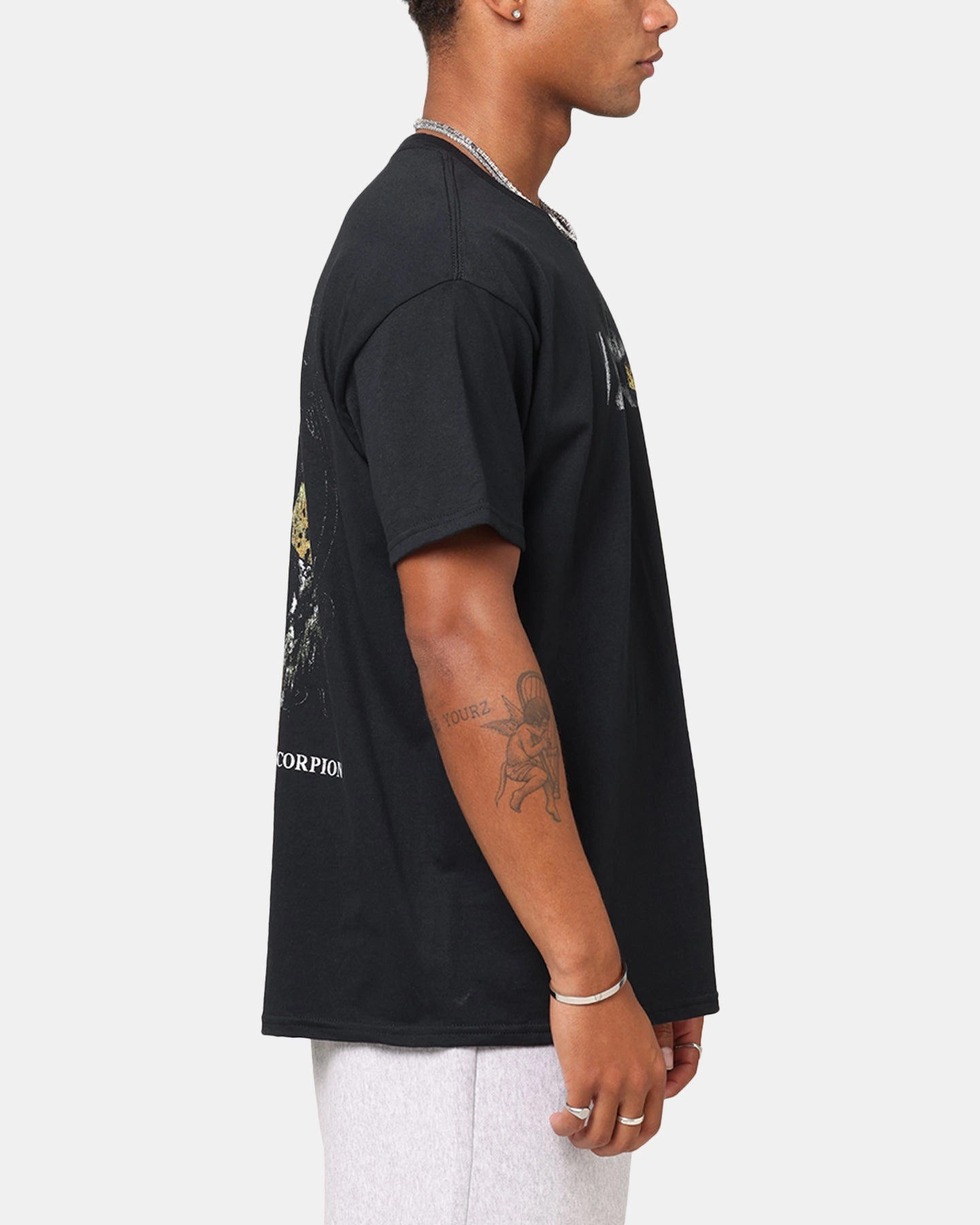 Goat Crew X Mortal Kombat Scorpion Fire T-Shirt Black Cozy and Soft