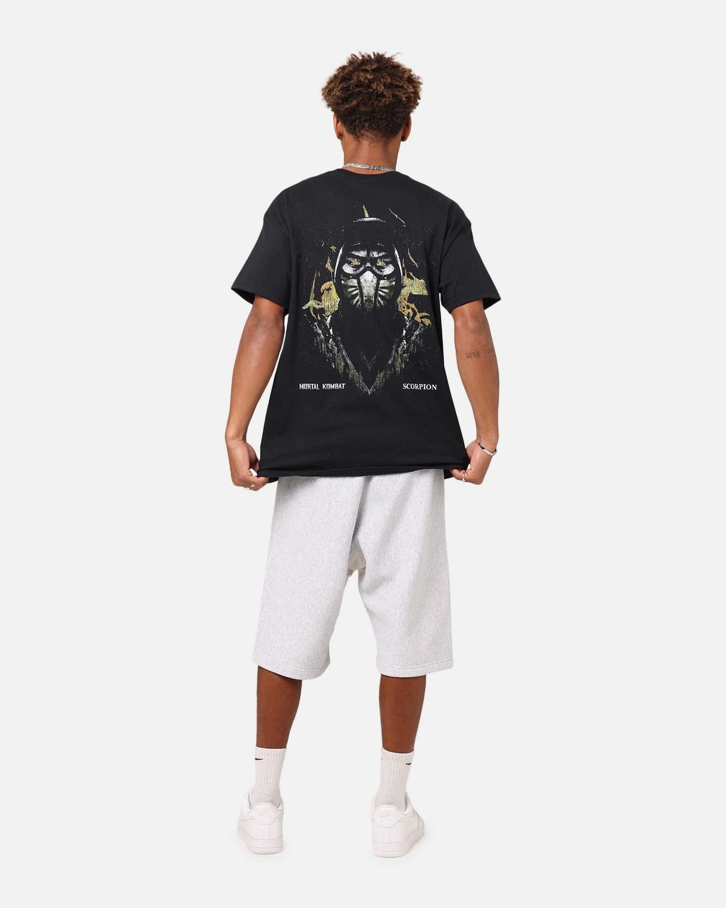 comfortable top Relax Style Trend Goat Crew X Mortal Kombat Scorpion Fire T-Shirt Black