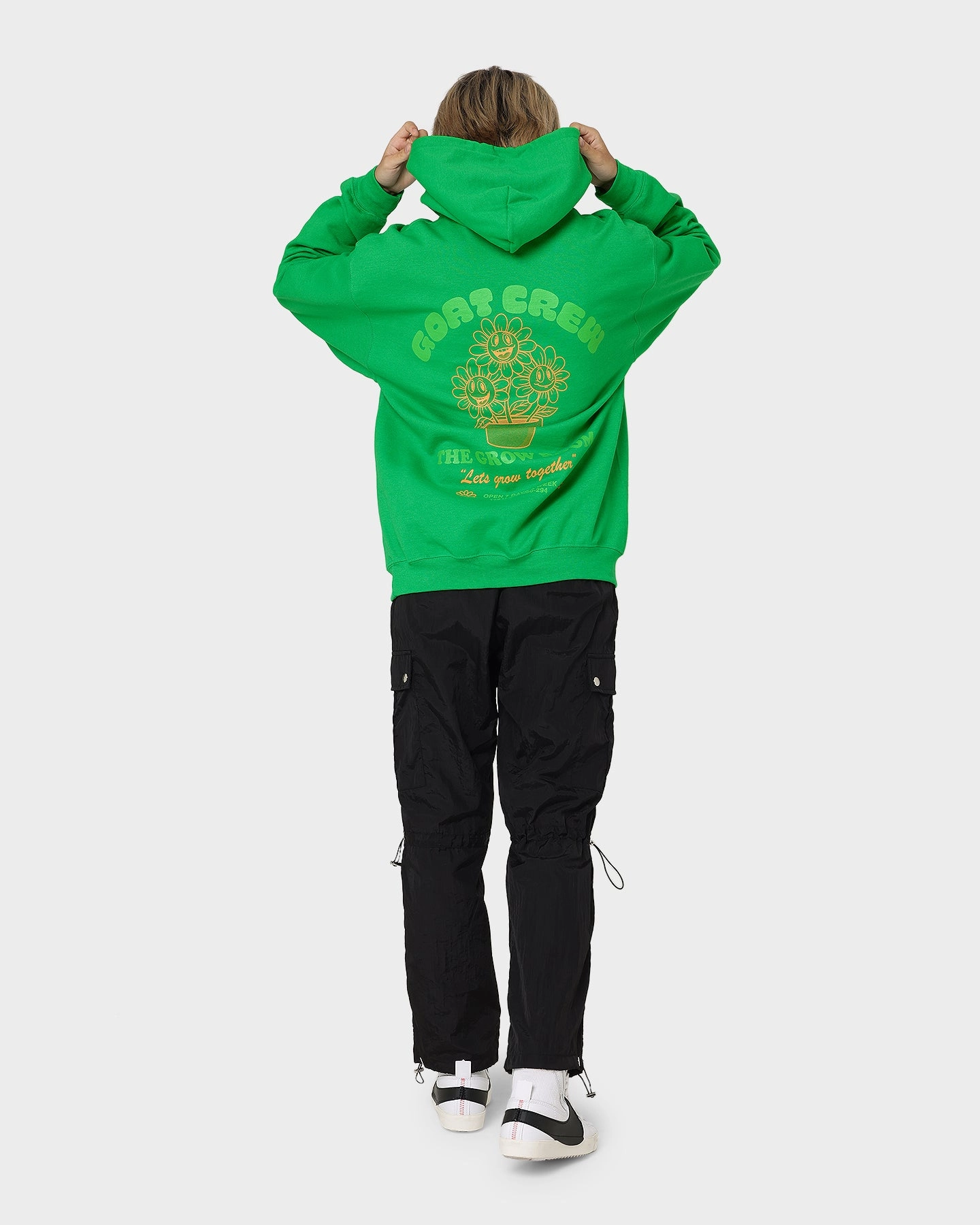Zipper Closure Goat Crew Grow Room Hoodie Green