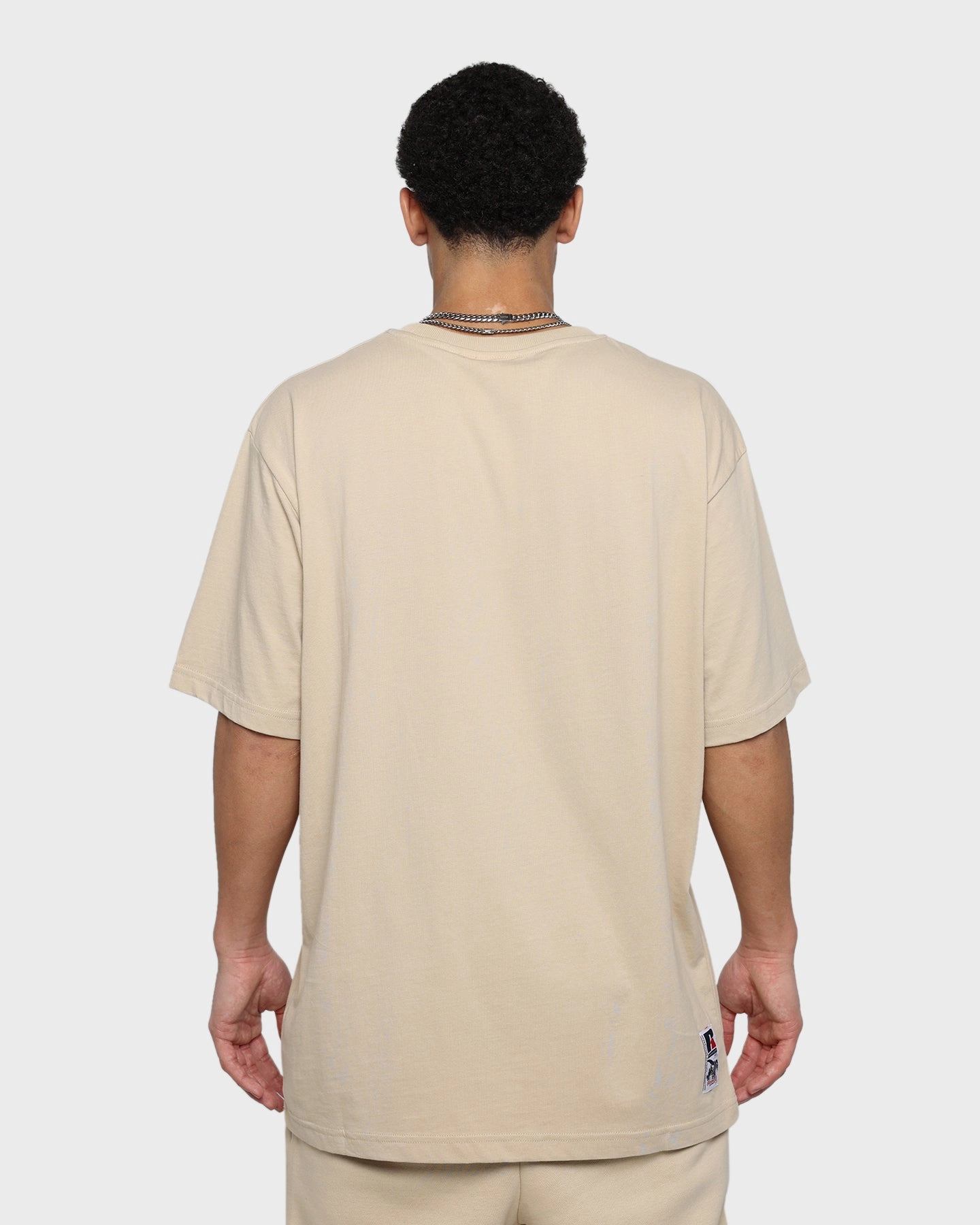 Russell Athletic Oversized T-Shirt Stone Stretch Knit Fabric Smart Wear