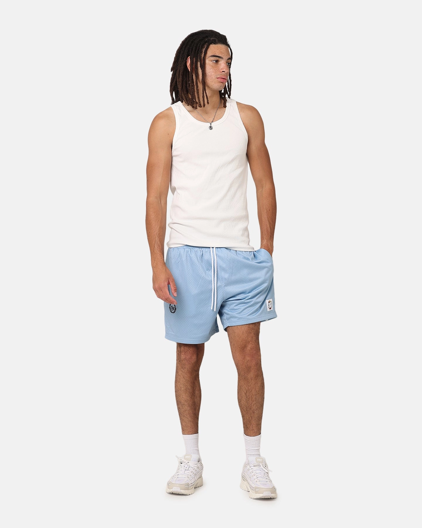 raincoat GussetDesign Carre Floral Baller Shorts Light Blue