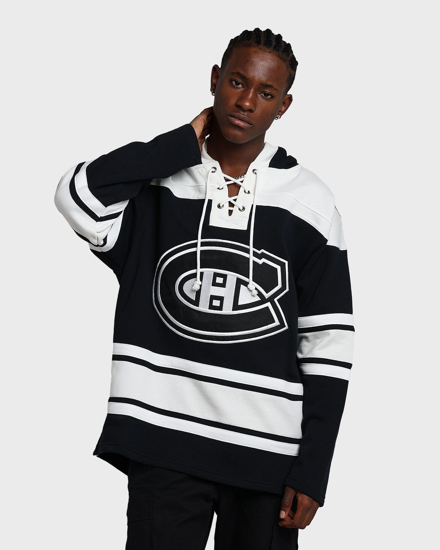 47 Brand Montreal Canadiens Superior Lacer Hoodie Jet Black Layer Function Fashion Active