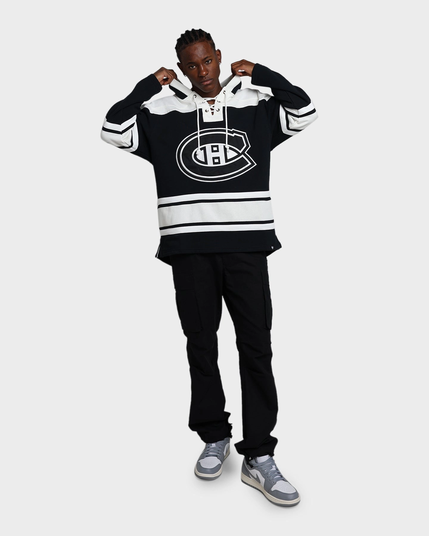 Imagine 47 Brand Montreal Canadiens Superior Lacer Hoodie Jet Black