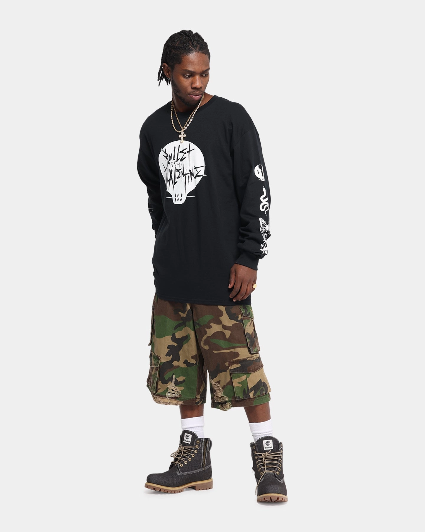 quick dry Bohemian style Bullet For My Valentine Parasite Long Sleeve T-Shirt Black