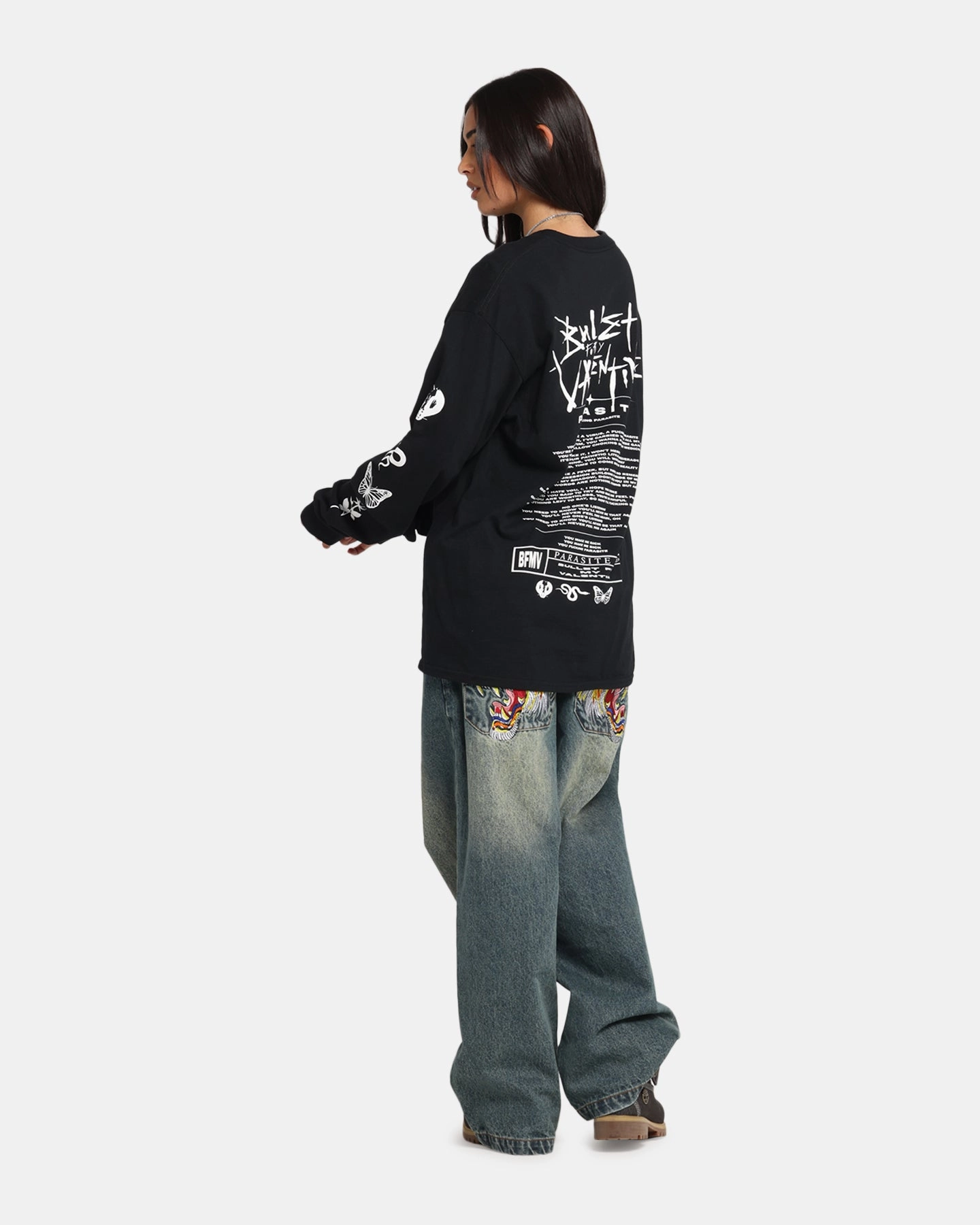 Bullet For My Valentine Parasite Long Sleeve T-Shirt Black Bold Comfort Comfortable Casual