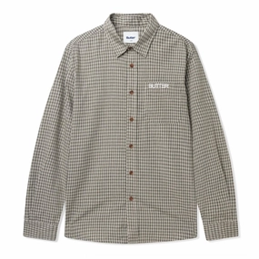 Butter Goods Plaid L/S Shirt 'Black' Glossy Texture Loose Comfort