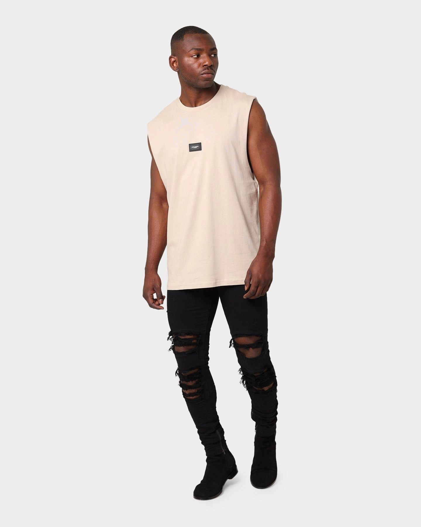 Saint Morta Annex Premier Oversized Muscle T-Shirt Stone Seam Free Back Printed design