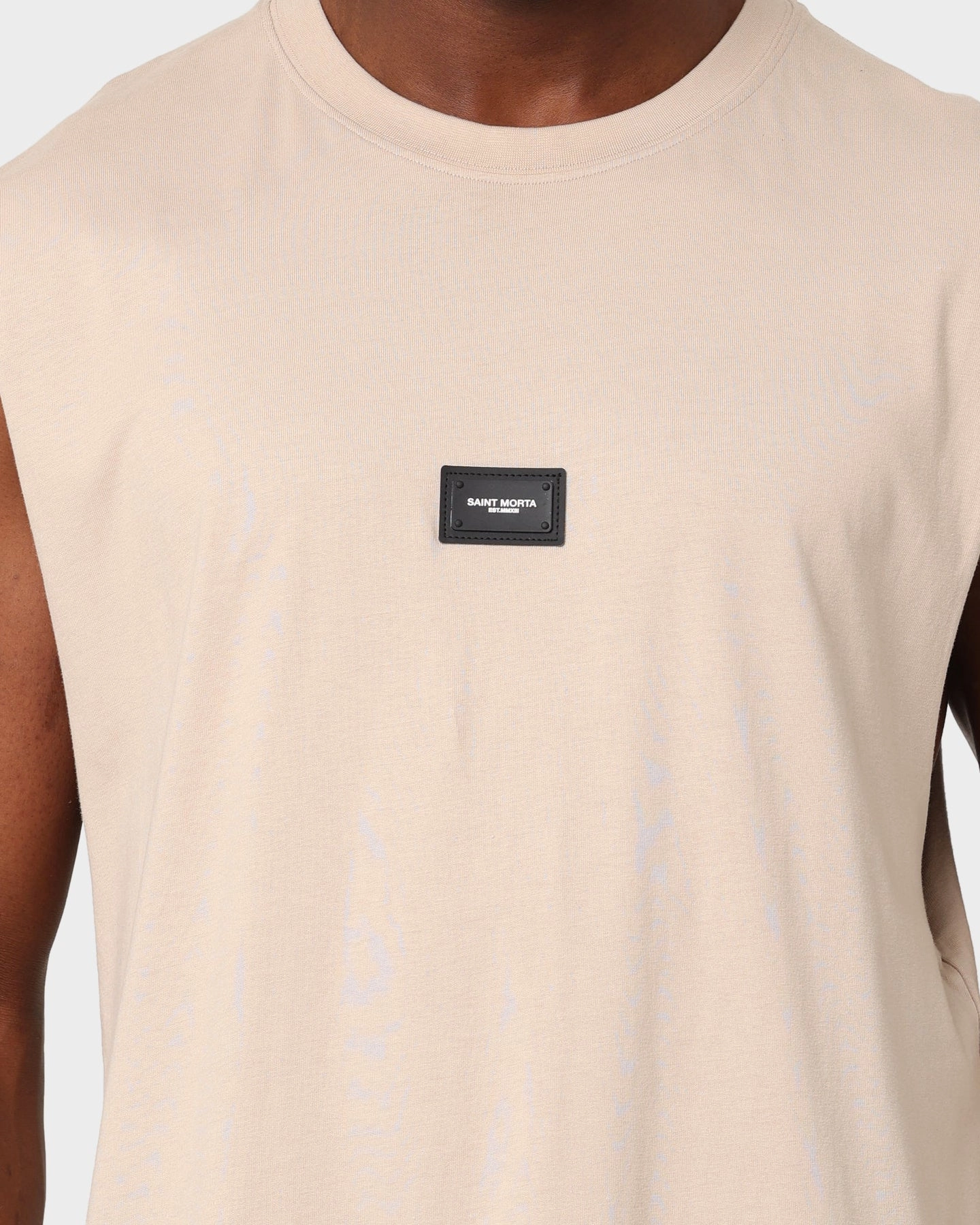 Fresh Vibes Light and Comfortable Saint Morta Annex Premier Oversized Muscle T-Shirt Stone