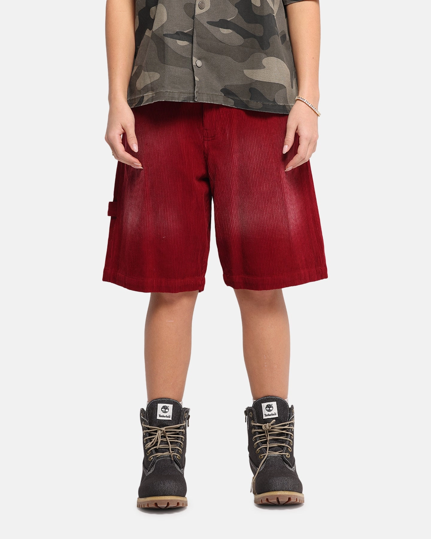 XXIII Corduroy Wash Jorts Burgundy hikers Relaxed Design