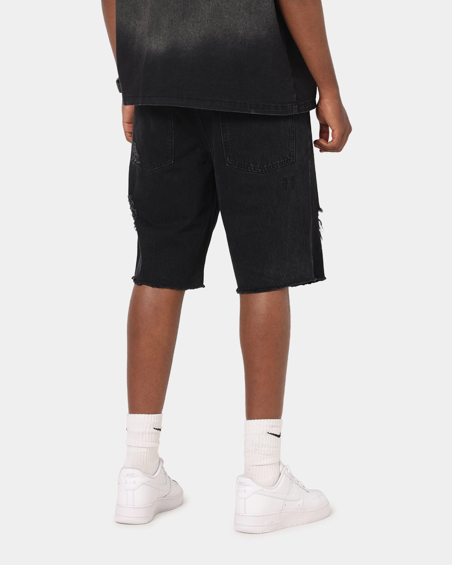 Saint Morta Halo Damage Jorts Black Fashionable Look Neutral Tones