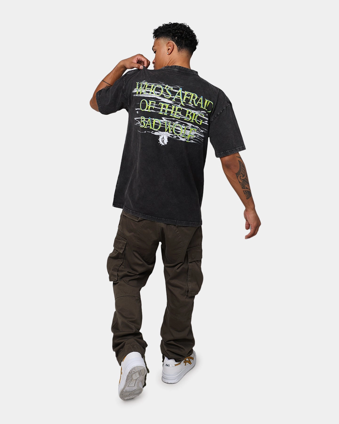 American Thrift X Goosebumps Fever Tree Vintage T-Shirt Black Wash Lightweight Look Travel Light