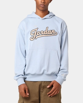 Ventilated Back Panel Jordan Flight MVP Fleece Pullover Hoodie Blue Grey