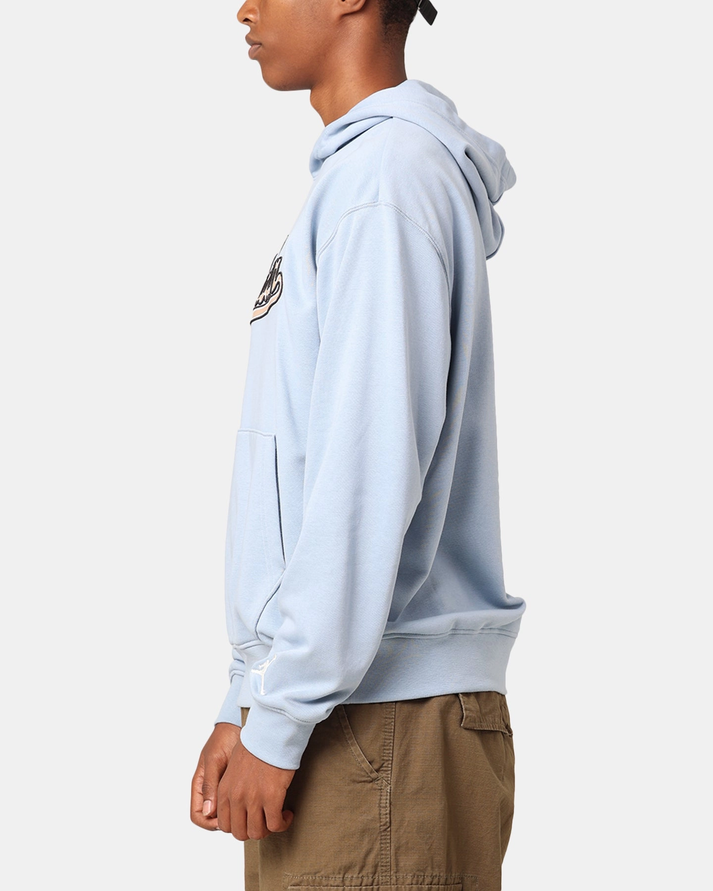 Jordan Flight MVP Fleece Pullover Hoodie Blue Grey Insulated Wear New Arrival