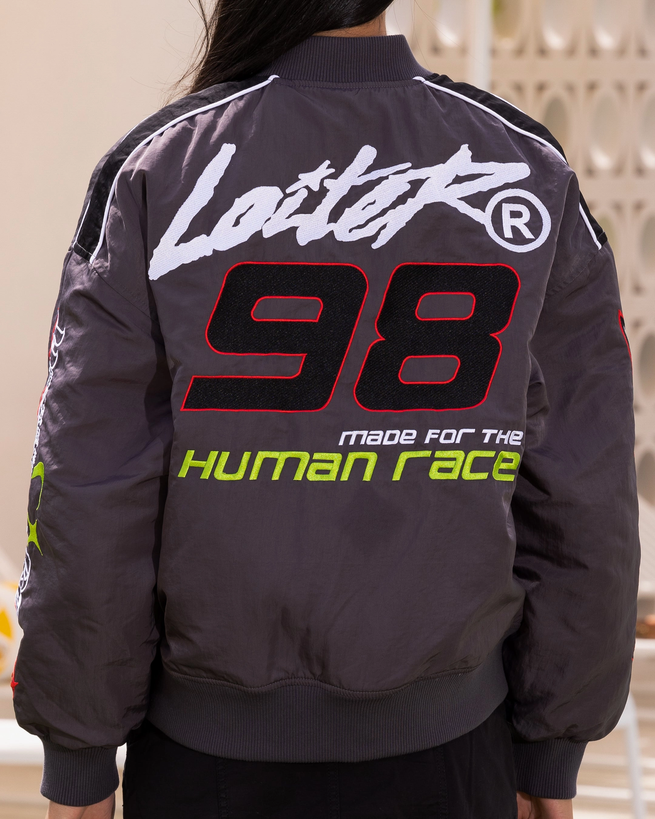 rural people Quick Access Pockets Loiter Racer Motor Jacket Charcoal