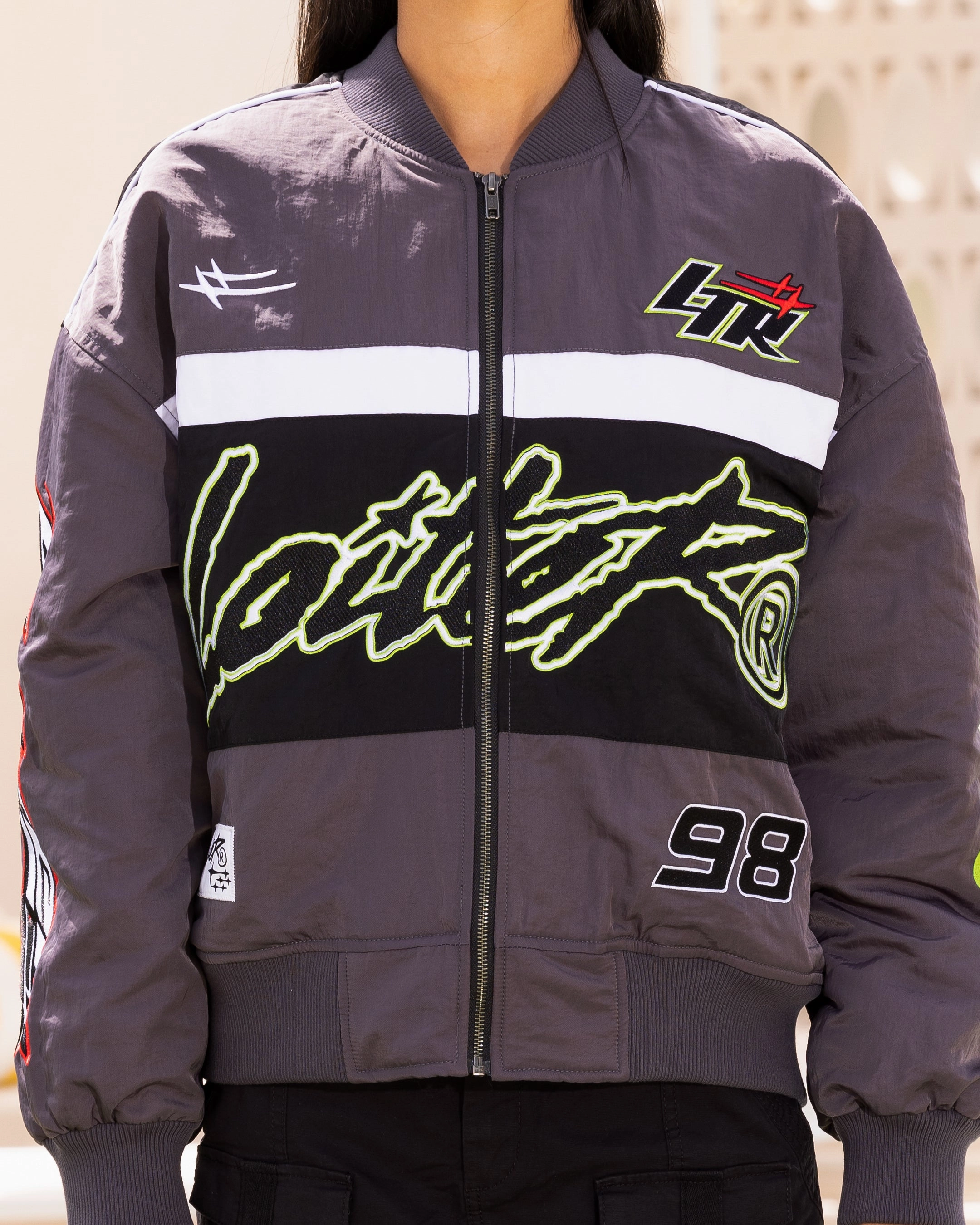 Loiter Racer Motor Jacket Charcoal Paper