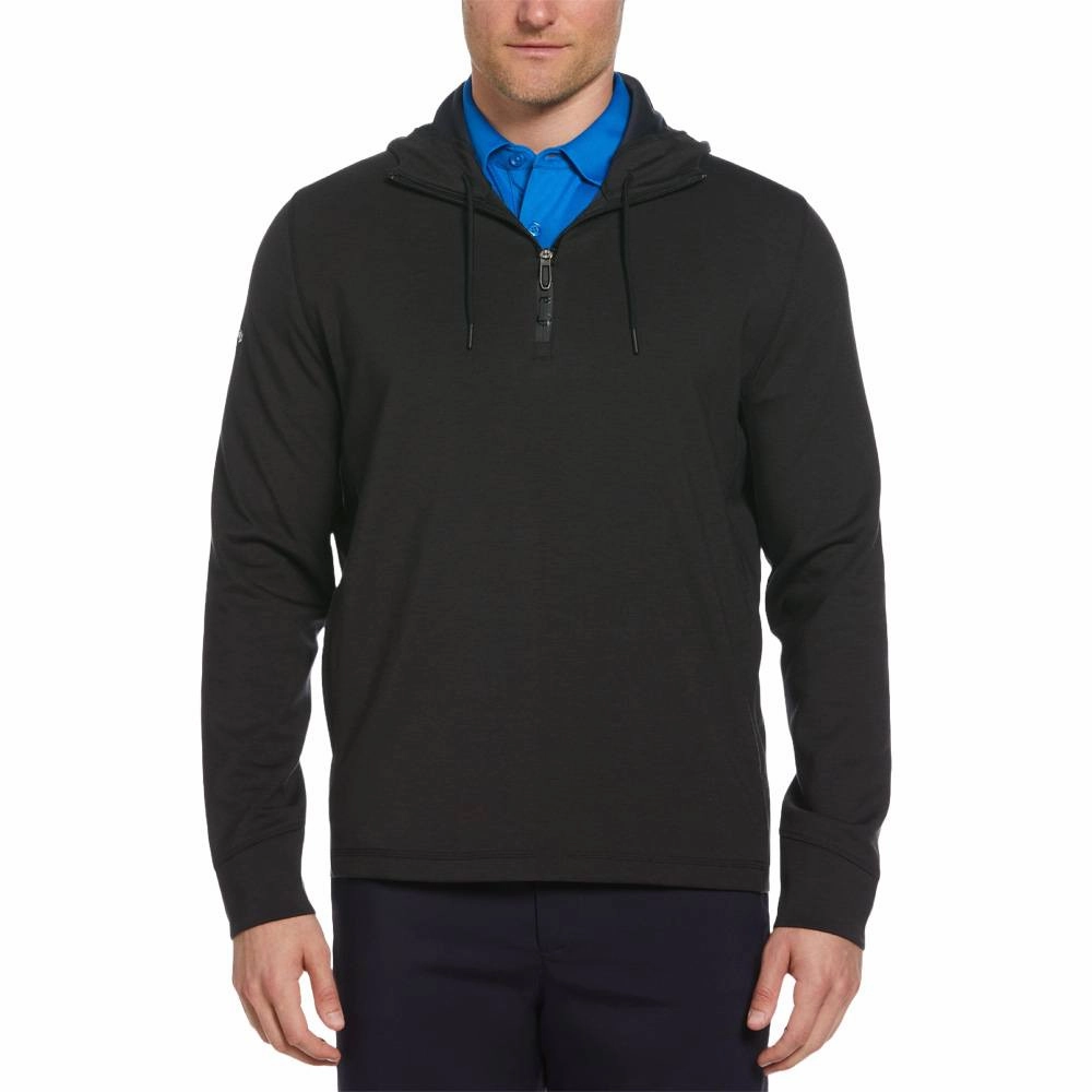 Callaway Premium Aquapel 1/4 Zip Hoodie Golf Jacket Black Heather - SS25 Men explosion proof user - friendly