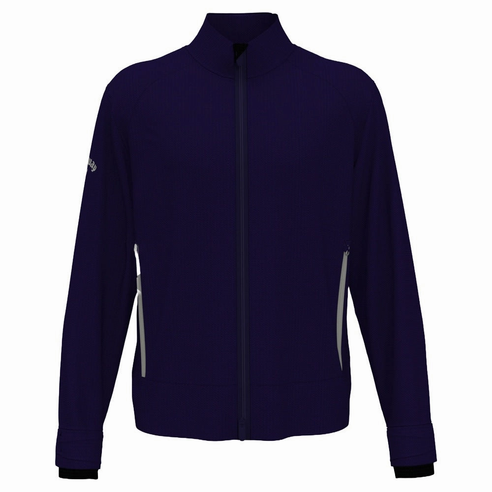 Casual Fit Layer HiddenPockets Callaway Premium Full-Zip Waterproof Stormguard Golf Jacket Peacoat - SS25 Men