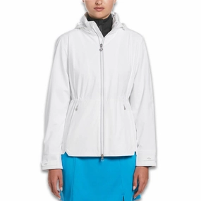 Wrinkle Free Fabric Ergonomic Tailoring Callaway Wind and Water Resistant Golf Jacket (with Packable Hood) Brilliant White - SP25 Women