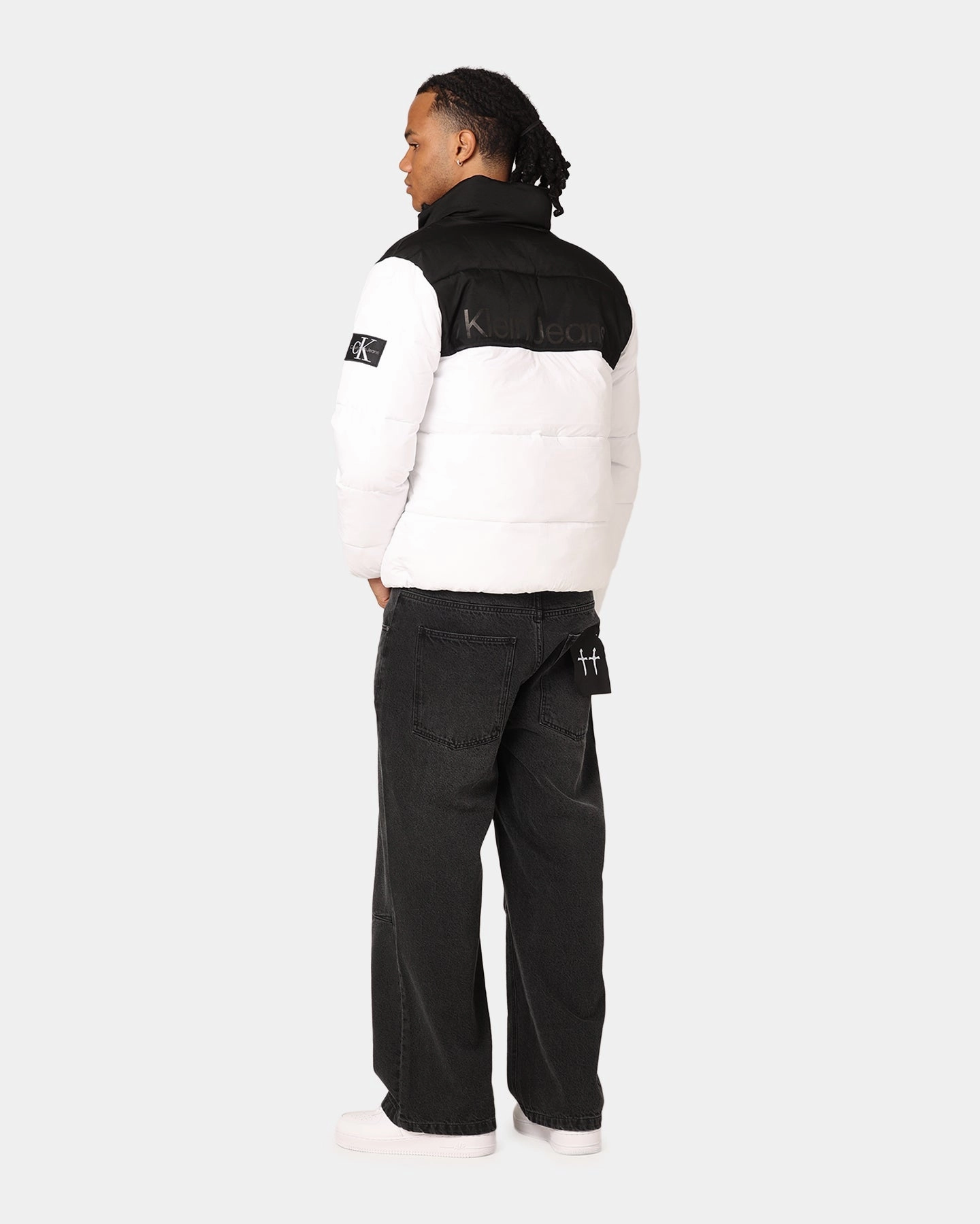 Calvin Klein Blocking Puffer Jacket Bright White Modern Utility Compression Stitching