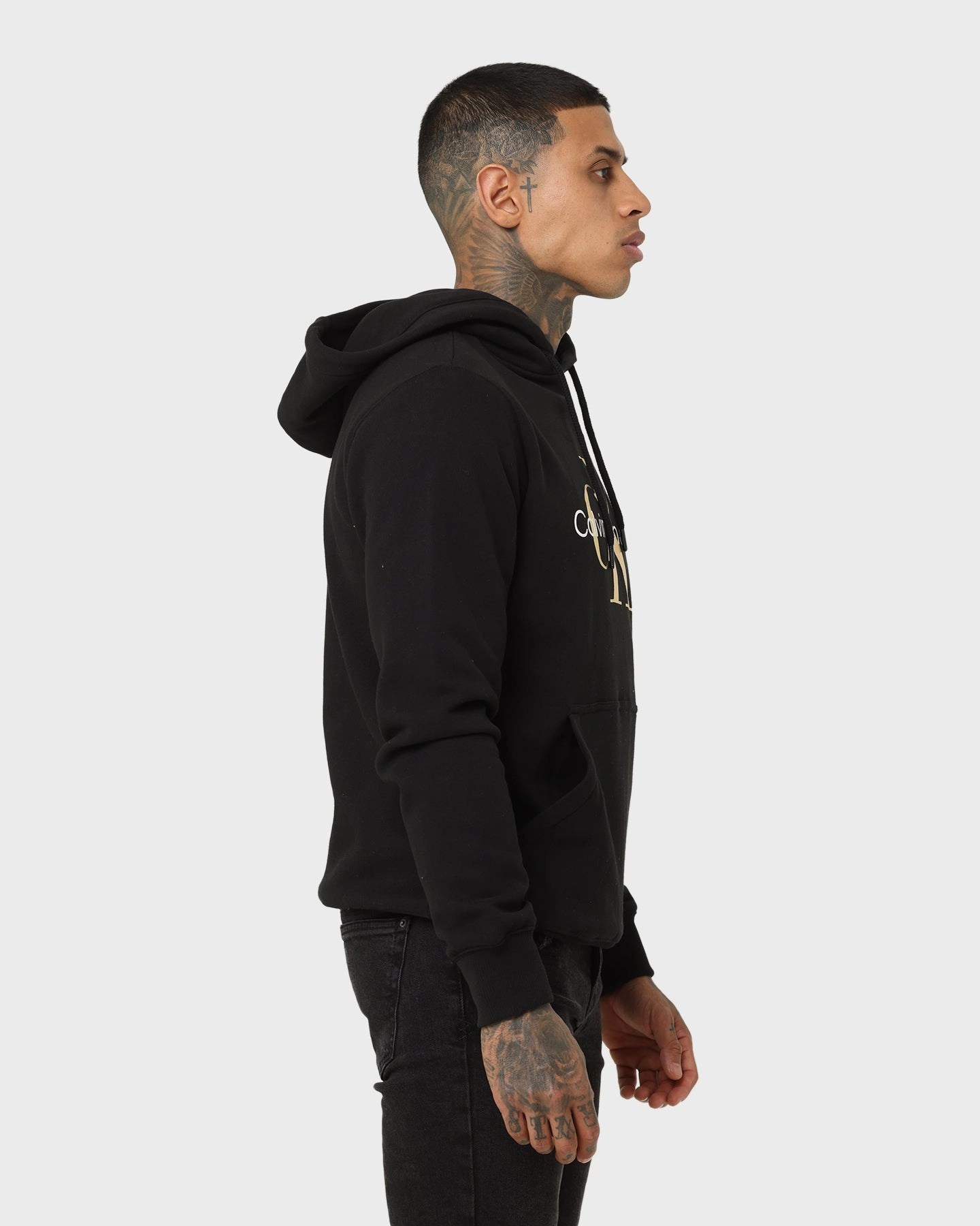 Calvin Klein Monogram Hoodie Tawny Black/Gold/White Shampoo Short
