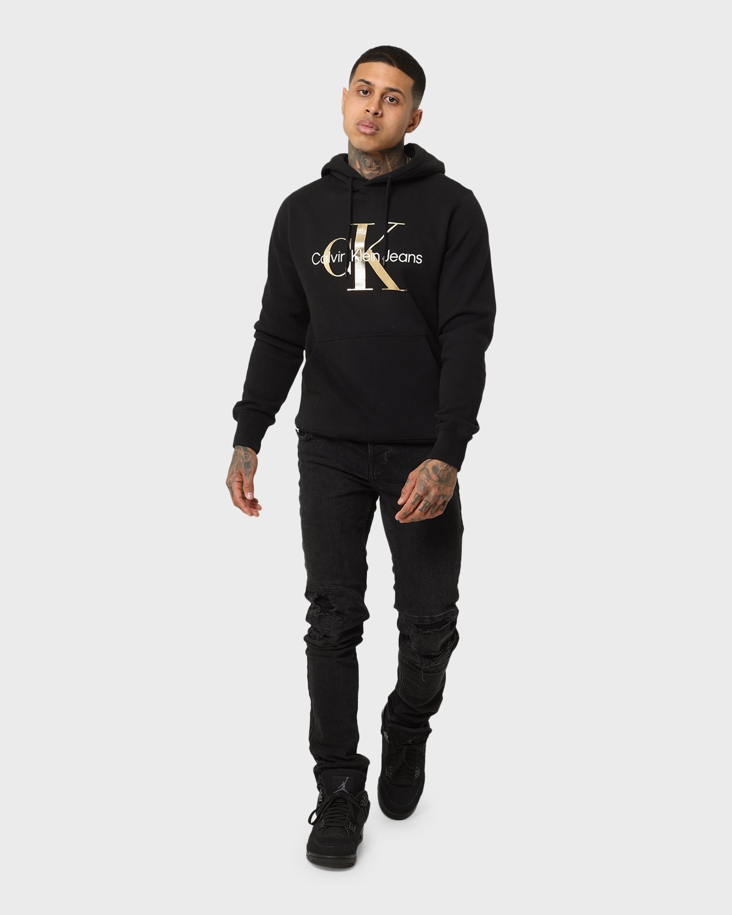 Fashion Layer Calvin Klein Monogram Hoodie Tawny Black/Gold/White