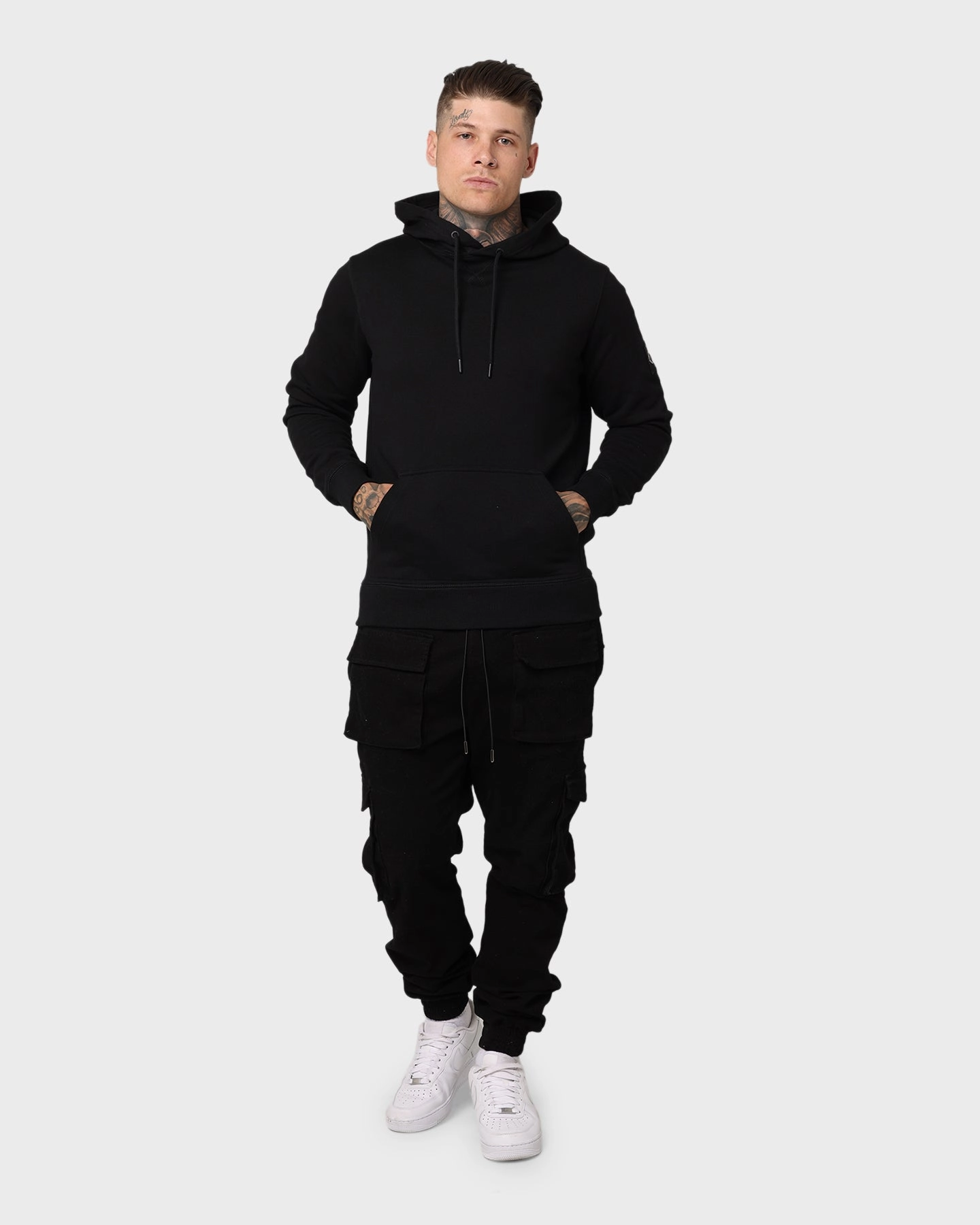 solo travel Suspenders Calvin Klein Monogram Sleeve Badge Hoodie Black