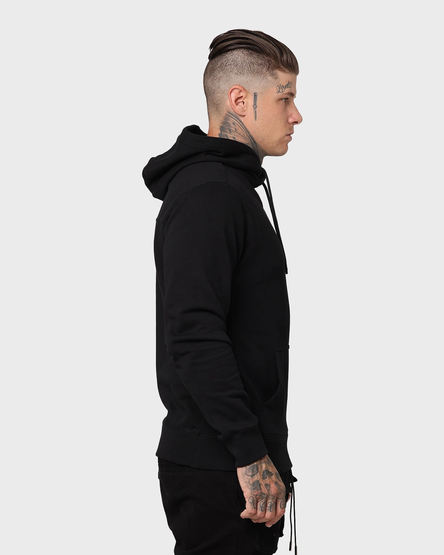 cold Calvin Klein Monogram Sleeve Badge Hoodie Black