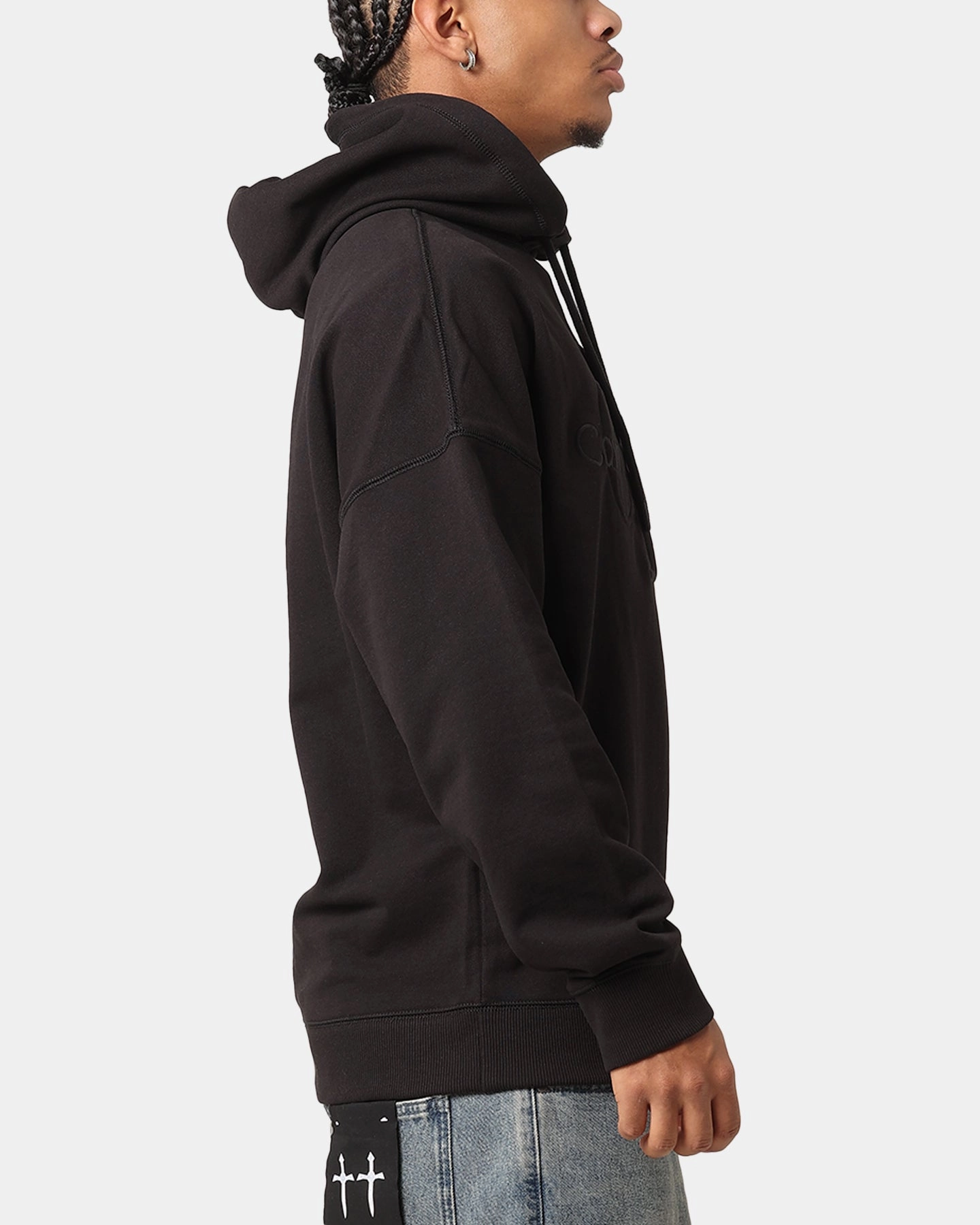 Touch Slim Profile Calvin Klein Premium Monologo Hoodie Black