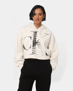 MultiPocketDesign Calvin Klein Women's Blown Up CK Hoodie Ivory